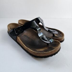 Birkenstock Gizah Black Patent Leather Upper Sandals